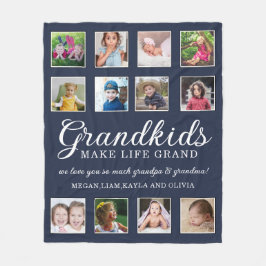 12 Foto Collage Grandkids machen Life Grand Blue Fleecedecke