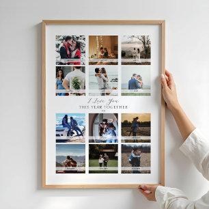 12-Foto-Collage-Kalender Valentinstag Poster