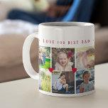 12 Foto Collage LIEBE für BEST VATER Red Script Kaffeetasse<br><div class="desc">Ersetzen Sie die 12 quadratischen Fotos durch Ihre Lieblingssaufnahmen und machen Sie diese moderne Kaffeemaschine zu einem niedlichen Sake-Tasse für Ihren Vater oder Großvater. Es könnte ein niedliches Geschenk für den Vatertag sein, für Ihre Großeltern, Eltern, für Ihren Geburtstag Ihrer Mutter oder Ihres Vaters, einen besondere Anlass oder einfach nur...</div>
