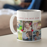 12 Foto Collage LIEBE für BEST VATER Red Script