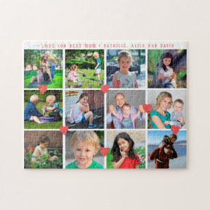 12-Foto-Collage LIEBE für die BESTE MUTTER rotes S