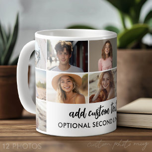 12-Foto-Collage-Raster - 2 Textfelder - schwarz we Kaffeetasse