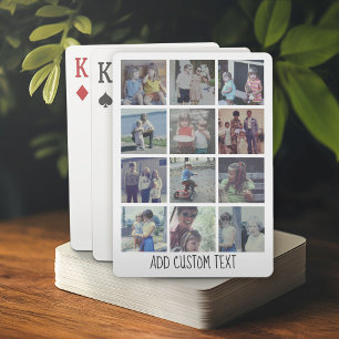 12-Foto-Collage - Raster mit Bereich für Text - we Spielkarten