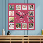 12 Foto Collage Time mit Familienangebot Majenta Quadratische Wanduhr<br><div class="desc">Individuelle Foto-Uhr mit inspirierend Familienausdruck "Zeit mit der Familie ist jede Sekunde wert". Personalisieren Sie mit 12 Ihrer Lieblings-Fotos.</div>