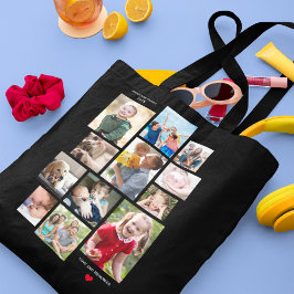 12-Foto-Gedächtniskollektion mit Herz auf Schwarz Tasche