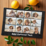 12 Foto Grid Collage - Schwarz-weiß - Mod Type Geschirrtuch<br><div class="desc">Ein einfaches Foto-Raster mit 3 Zeilen und 4 Spalten von Fotos. 6 Foto sind quadratisch, die restlichen 6 Foto sind horizontal/landschaftlich. Das Design ist modern und minimalistisch und bietet einen einfachen, rückwärts gerichteten Schriftart, um unten Text hinzuzufügen. Machen Sie personalisiertes Foto Decke oder ein Geschenk, das ein Gitter von Fotos...</div>