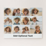 12 Foto Grid Collage - weiß - Mod Type Black<br><div class="desc">Ein einfaches Foto-Raster mit 3 Zeilen und 4 Spalten von Fotos. 9 Foto sind quadratisch, die restlichen 3 Foto sind horizontal/landschaftlich. Das Design ist modern und minimalistisch und bietet einen einfachen, rückwärts gerichteten Schriftart, um unten Text hinzuzufügen. Machen Sie ein personalisiertes Urlaubspuzzle oder machen Sie ein Geschenk, das ein Netz...</div>