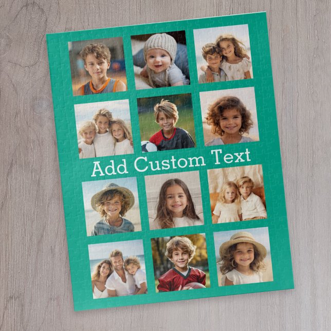 12 Foto Instagram Collage mit grünem Hintergrund (12 photo personalized puzzle)