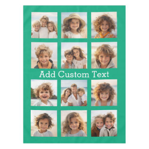 12 Foto Instagram Collage mit grünem Hintergrund Tischdecke