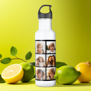 12 Foto Instagram Collage mit schwarzem Hintergrun Edelstahlflasche