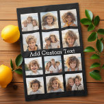 12 Foto Instagram Collage mit schwarzem Hintergrun Geschirrtuch<br><div class="desc">Fügen Sie Ihre Lieblings-Bilder zu dieser lustigen Vorlage. Sie können Instagram-Foto oder andere Foto für dieses Raster verwenden.</div>