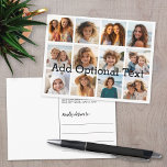 12 Foto Instagram Collage mit weißem Hintergrund Postkarte<br><div class="desc">Fügen Sie Ihre Lieblings-Bilder zu dieser lustigen Vorlage. Sie können Instagram-Foto oder andere Foto für dieses Raster verwenden.</div>