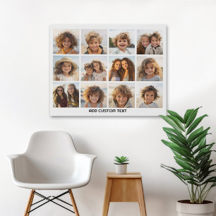 12-Foto-Raster-Collage - Weiß - Mod-Typ Schwarz Poster
