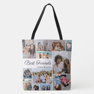12 FotoCollage Beste Freunde für immer groß Tasche