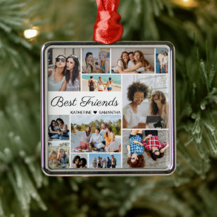 12 Fotocollage Beste Freunde für immer Ornament Aus Metall