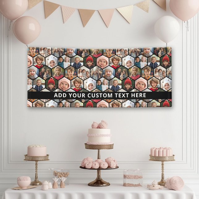 12 FotoCollage - funky hexagon - Random Muster Banner (Custom Photo Banner)