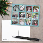 12 FotoCollage mit weichem, blauen Hintergrund Postkarte<br><div class="desc">Fügen Sie Ihre Lieblings-Bilder zu dieser lustigen Vorlage. Sie können Instagram-Foto oder andere Foto für dieses Raster verwenden.</div>