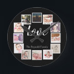 12 FotoCollage Personalisiert Runde Wanduhr<br><div class="desc">12 Foto Collage Personalisiert Template Wand Uhr .. Fügen Sie einfach Ihre eigenen Fotos und Texte zu dieser großartigen Wanduhr .. einfach zu personalisieren .. anpassbare Fotovorlagen Uhr von Ricaso - perfekte Geschenkideen</div>