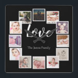 12 Fotocollage Personalisierte LIEBE Quadratische Wanduhr<br><div class="desc">12 Foto Collage Personalisiert Template LIEBE Familienwanduhr .. Fügen Sie einfach Ihre eigenen Fotos und Texte zu dieser großartigen Wanduhr .. einfach zu personalisieren .. individuell anpassbare Fotovorlagen Uhr von Ricaso - perfekte Geschenkideen</div>
