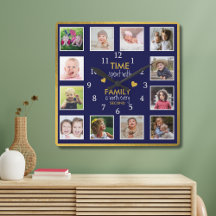 12 FotoCollage Time mit Familienangebot Blue Gold