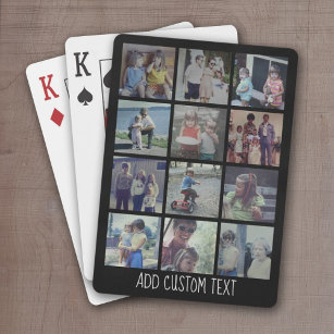 12 Fotomaterial - Raster mit Textbereich - schwarz Spielkarten