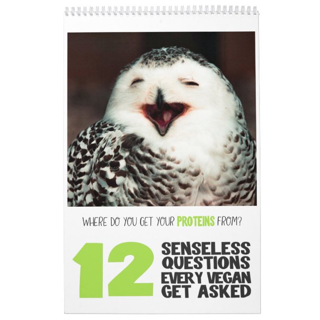12 Fragen Veganer werden gefragt mit Tieren Fotos Kalender (Titelbild)