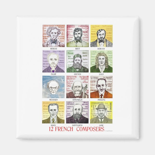 12 französische Komponisten Magnet (Vorne)