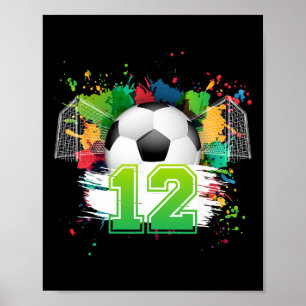 12. Fußball-Geburtstagsfeier 12-jähriger Fußball s Poster