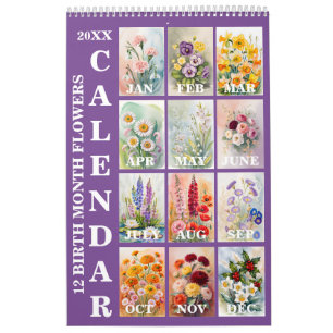 12 Geburtsmonatsblumen 2027 Wandkalender