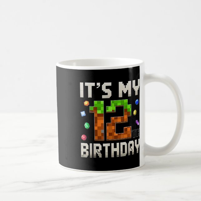 12. Geburtstag 12. Geburtstag Boy Gamer Pixel Kaffeetasse (Rechts)