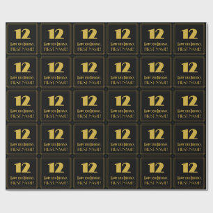 12. Geburtstag - Art Deco Inspiriert Look "12" & N Geschenkpapier