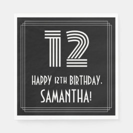12. Geburtstag: Art Deco Inspiriert Look "12" + Na Serviette