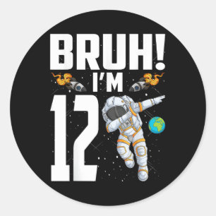 12. Geburtstag Astronaut Bruh Im 12. Lebensjahr Runder Aufkleber