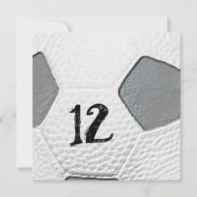 12. Geburtstag - Einladungen zum Thema Fußball (Vorderseite)