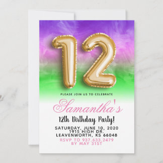 12. Geburtstag Gradient Einladung