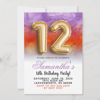 12. Geburtstag Gradient Einladung