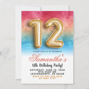12. Geburtstag Gradient-Einladung Einladung