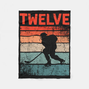 12. Geburtstag Retro Eishockey 12 Jahre alter Jung Fleecedecke