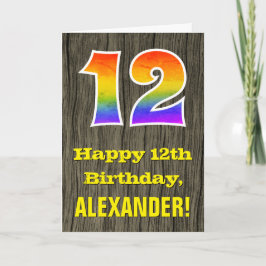 12. Geburtstag: Rustikale Imitate Holzschau, Regen Karte