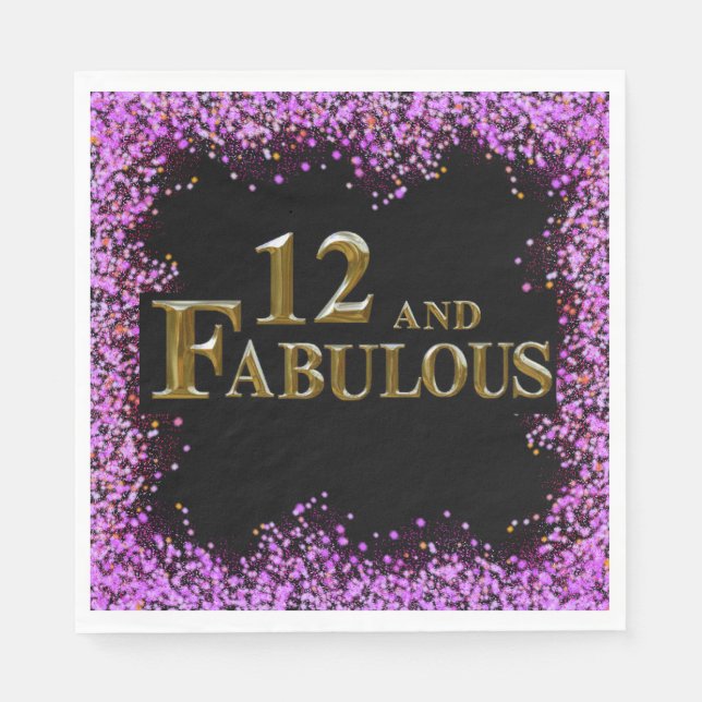 12. Geburtstag  Serviette (Vorderseite)