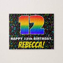 12. Geburtstag — Spaß, farbenfrohe Musiksymbole &
