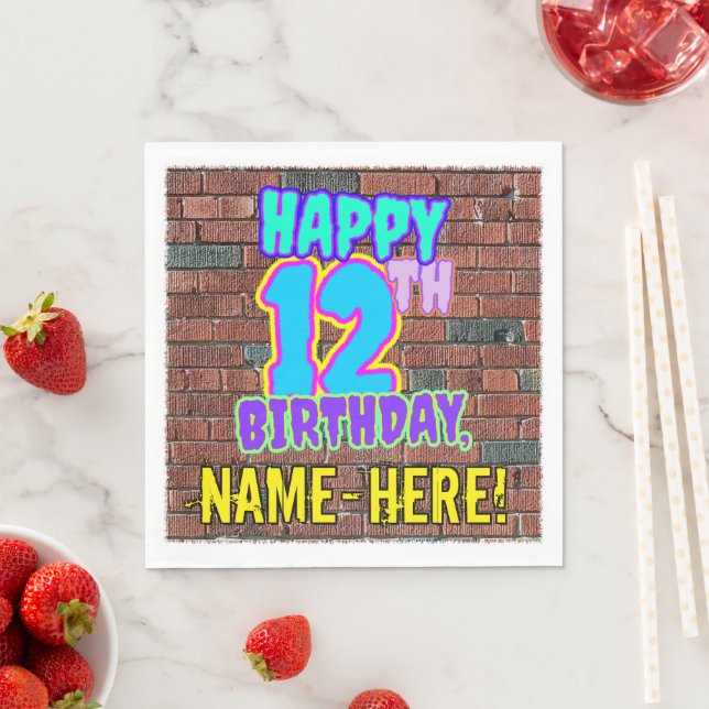 12. Geburtstag ~ Spaß, Urban Graffiti Inspiriert L Serviette (Beispiel)