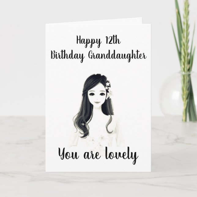 ***12. GEBURTSTAG*** ZU UNSEREM "LIEBEN GRANDAUGHT KARTE (Vorderseite)