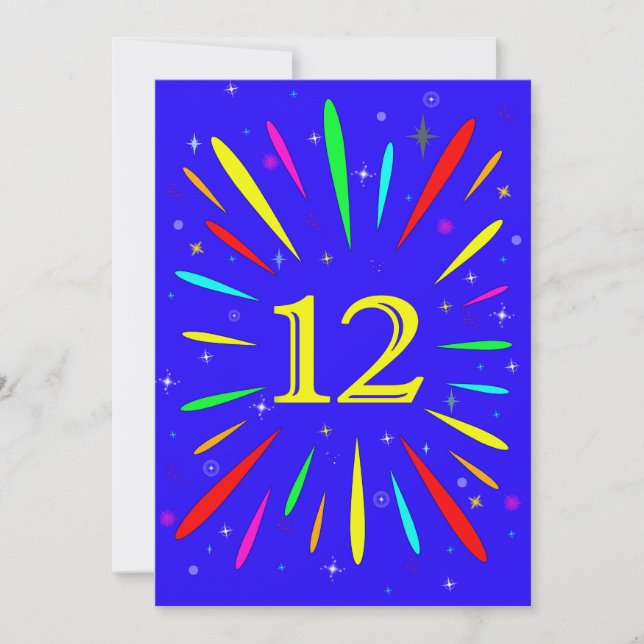 12. Geburtstagsparty Einladung Explosion (Vorderseite)
