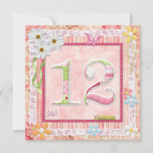 12. Geburtstagsparty Scrapbooking Stil Einladung