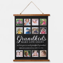 12 Großkinder der FotoCollage machen ein großartig Wandteppich Mit Holzrahmen