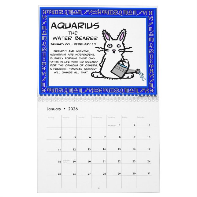 12 Häschen des Kalenders des Tierkreis-2011 Kalender (Jan 2026)