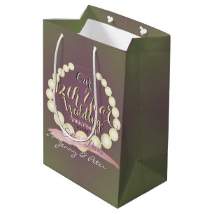 12. Hochzeitspearls auf Pflaume Moss Mittlere Geschenktüte