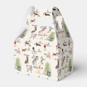 12 Hunde Weihnachten in den Geschenkschachtel