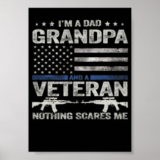 12 Ich bin ein Vater Großvater Veteran Shirt Vinta Poster
